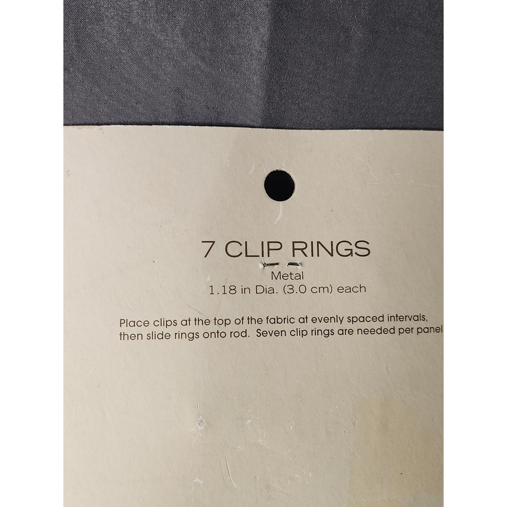 Jaclyn Smith 7 Clip Metal Curtain Panel  Rings  - Burnished‎ Bronze 1.18 in~NIP - Picture 5 of 5